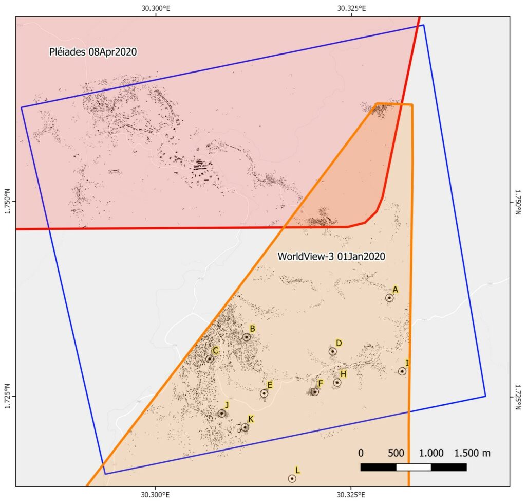 Figure 3. Spatial extent of the reference building footprints.