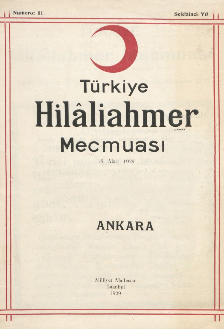 Hilâliahmer Mecmuası Sayı 91 – 1929