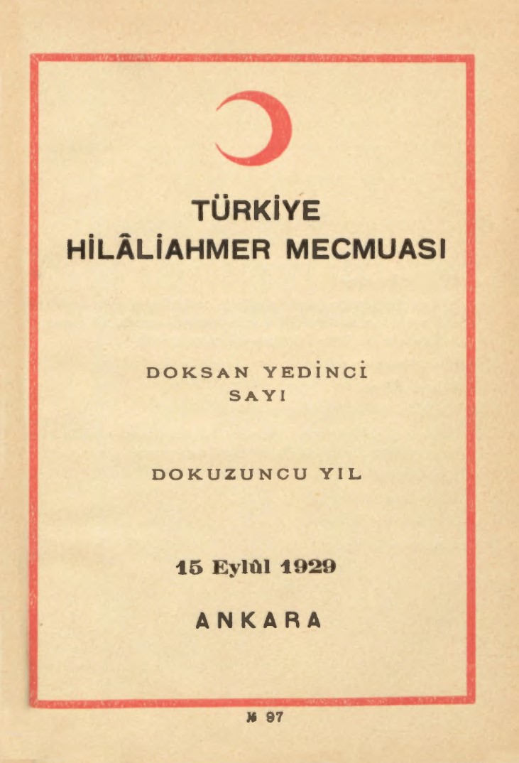 Hilâliahmer Mecmuası Sayı 97 – 1929