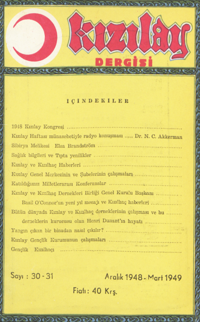 Kızılay Sayı 30, 31 – 1948,1949