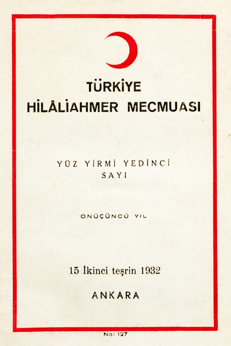 Hilâliahmer Mecmuası Sayı 127 – 1932