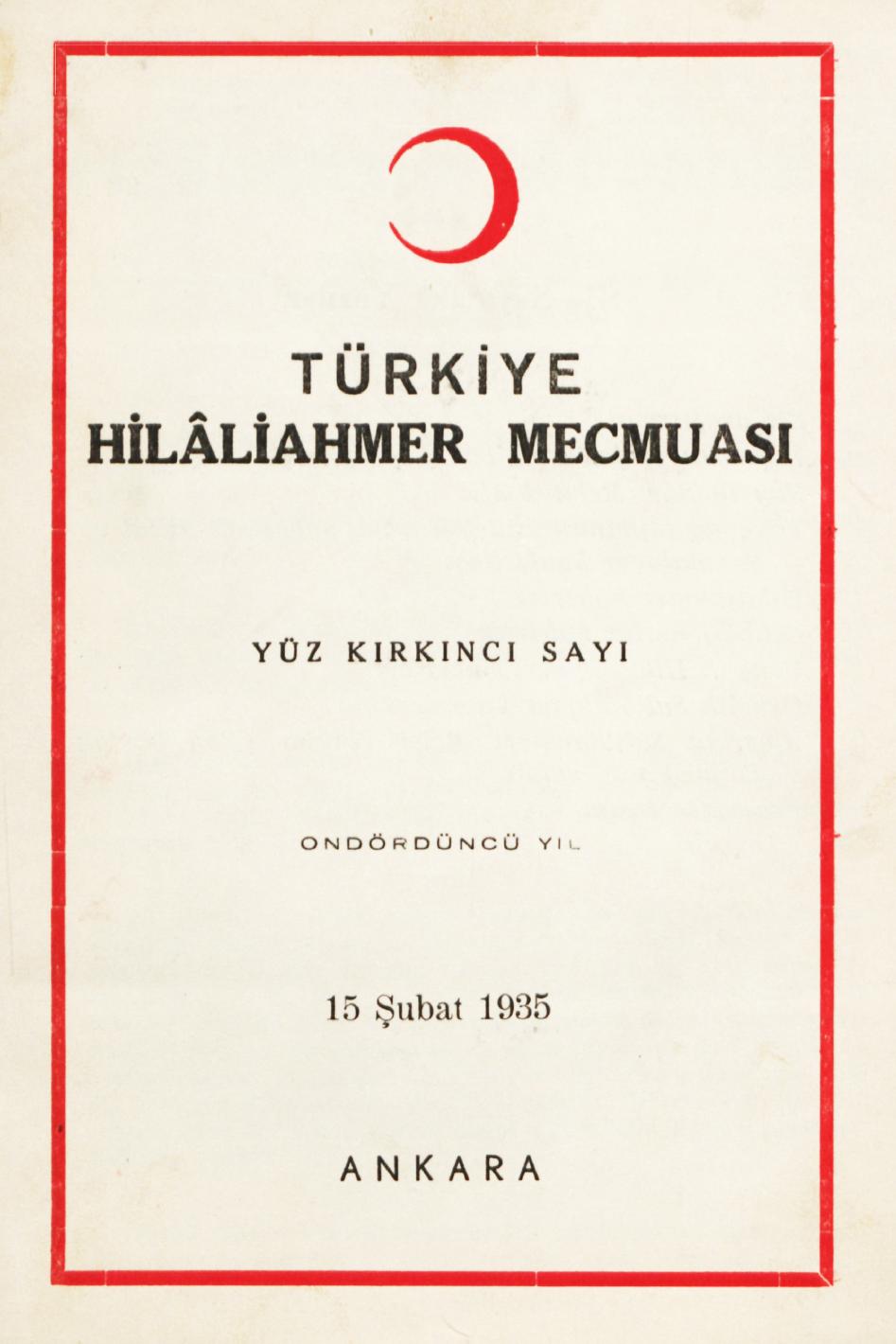 Hilâliahmer Mecmuası Sayı 140 – 1935