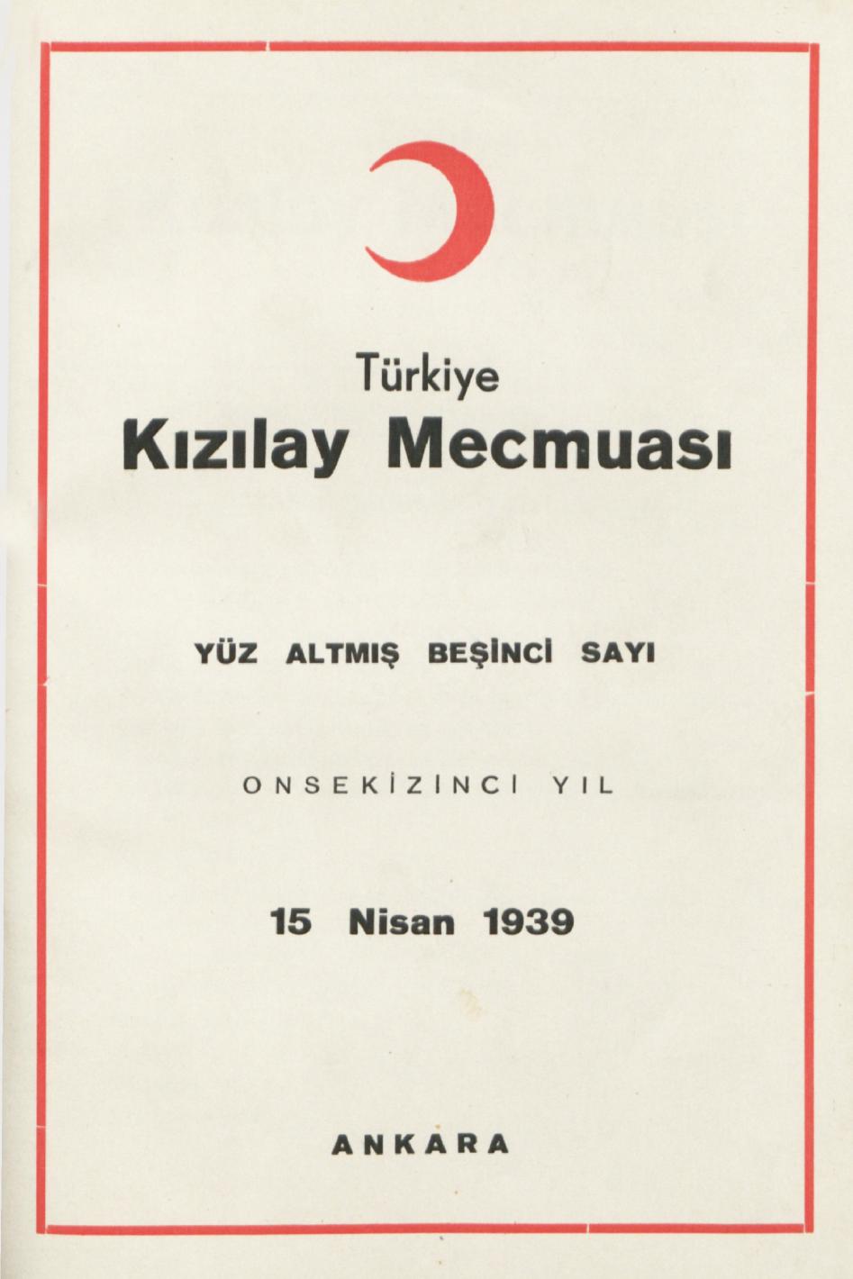 Hilâliahmer Mecmuası Sayı 165 – 1939