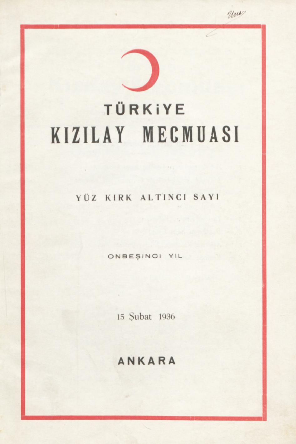 Kızılay Mecmuası Sayı 146 – 1936