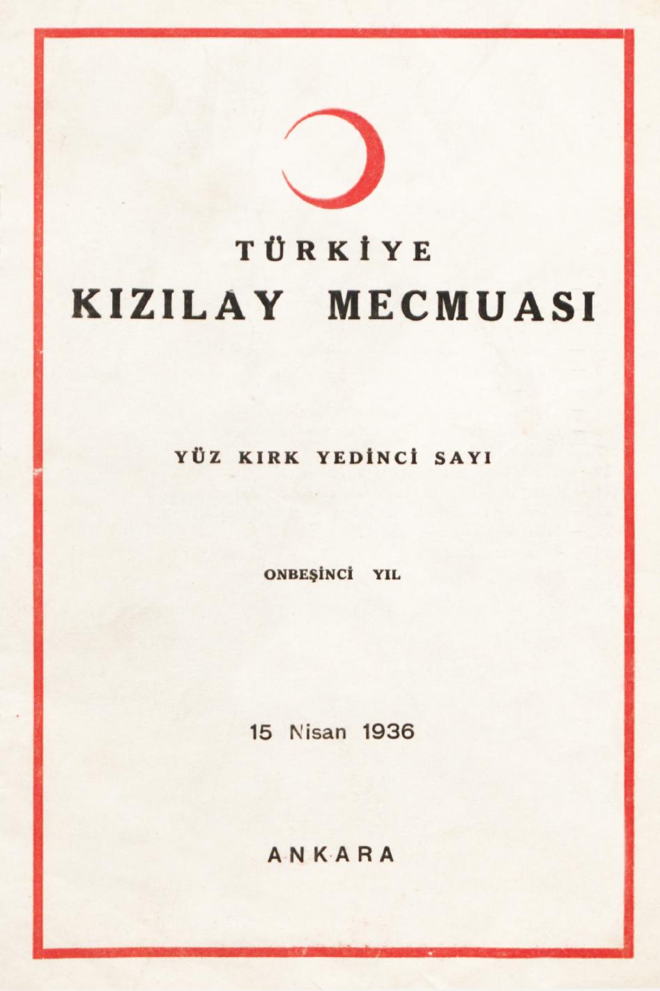 Kızılay Mecmuası Sayı 147 – 1936