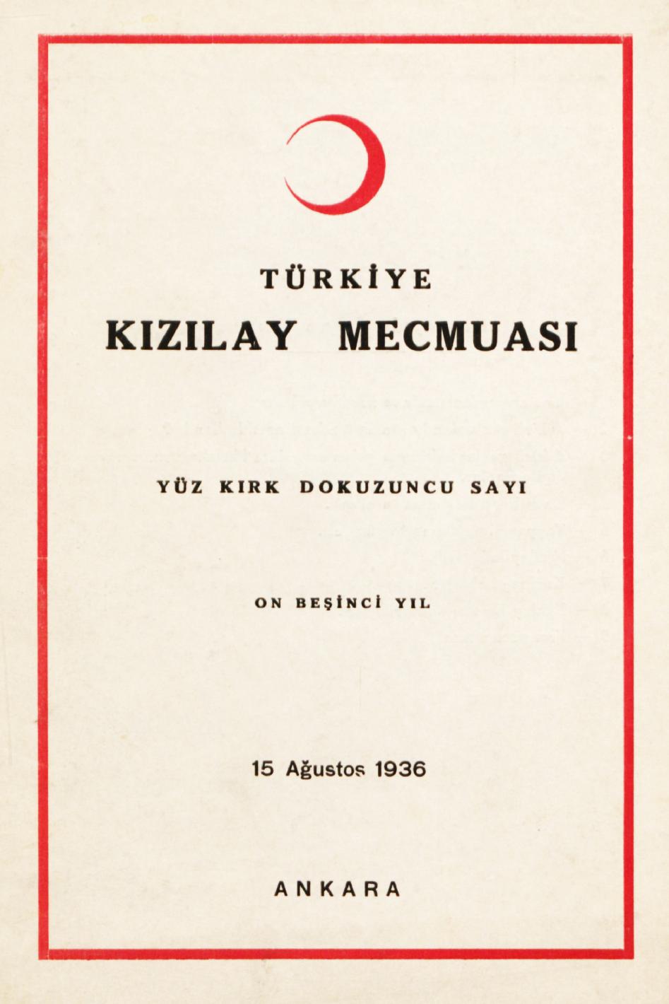 Kızılay Mecmuası Sayı 149 – 1936