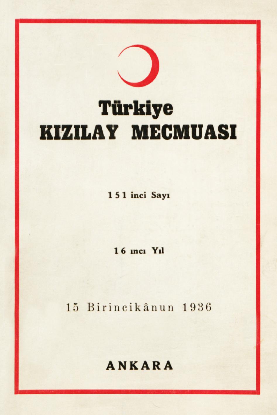 Kızılay Mecmuası Sayı 151 – 1936